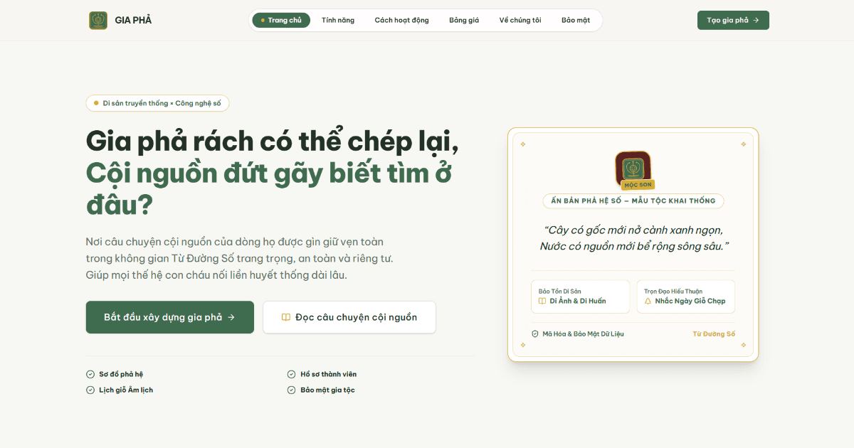 Hệ thống Quản lý Gia phả Kryzosoft — Không gian Từ Đường Số